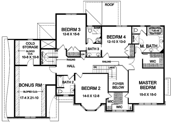 Dream House Plan - Classical Floor Plan - Upper Floor Plan #328-337