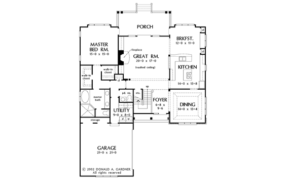 Floor Plan - Main Floor for Country House Plan #929-682 - 3 bed, 3.5 bath