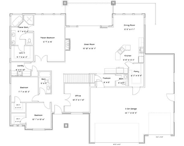 Ranch Floor Plan - Main Floor Plan #1060-30
