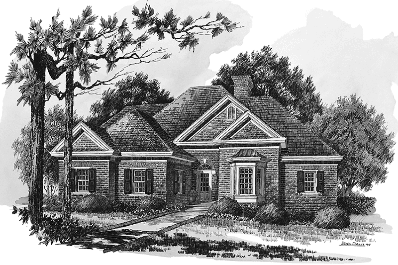 Home Plan - Exterior - Front Elevation 3 for Colonial House Plan #429-225 - 3 bed, 2.5 bath