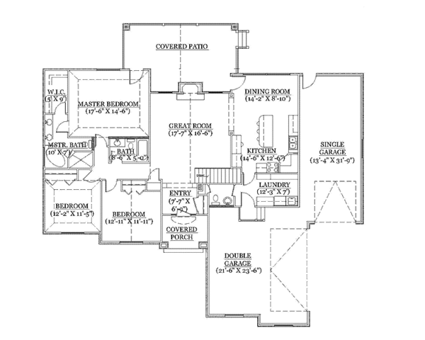 Architectural House Design - Traditional Floor Plan - Main Floor Plan #945-91