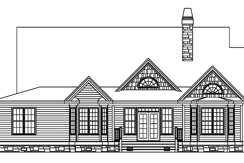 Home Plan - Exterior - Rear Elevation for Country House Plan #929-499 - 3 bed, 2 bath