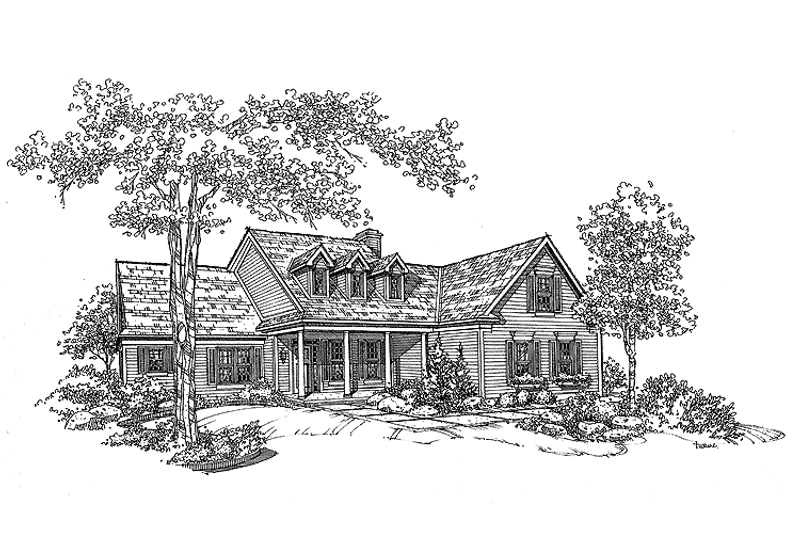 Dream House Plan - Exterior - Front Elevation 3 for Country House Plan #320-925 - 2 bed, 2.5 bath