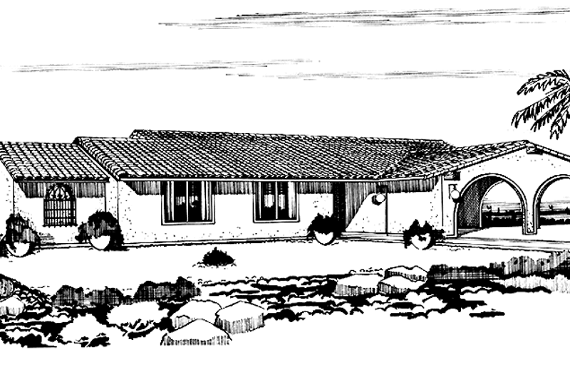 Architectural House Design - Mediterranean Exterior - Front Elevation Plan #320-1389