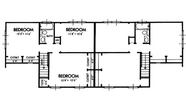 Home Plan - Colonial Floor Plan - Upper Floor Plan #320-1242