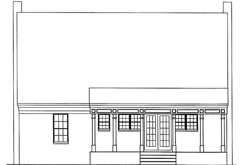 Home Plan - Exterior - Rear Elevation for Colonial House Plan #1051-18 - 3 bed, 2.5 bath