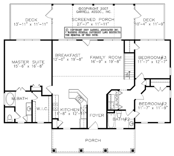 Home Plan - Country Floor Plan - Main Floor Plan #54-265
