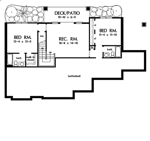 Craftsman Floor Plan - Lower Floor Plan #929-936