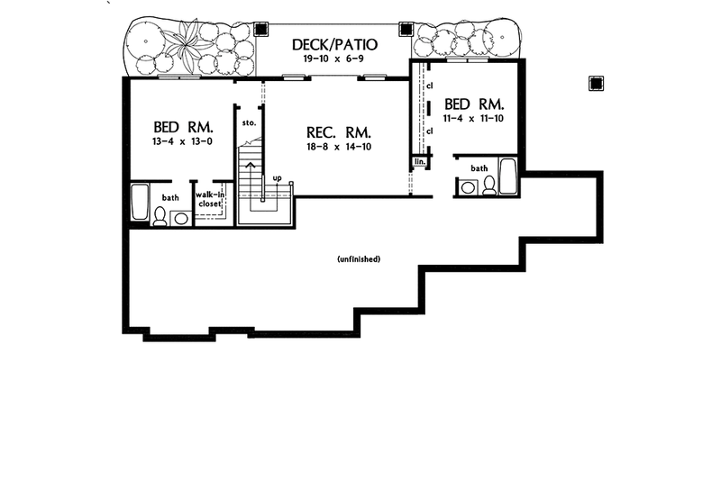Dream House Plan - Floor Plan - Lower Floor for Craftsman House Plan #929-936 - 4 bed, 4 bath