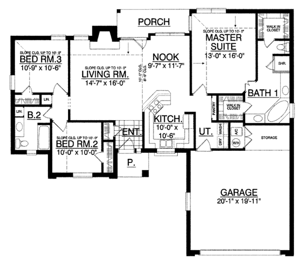 Dream House Plan - Ranch Floor Plan - Main Floor Plan #40-440