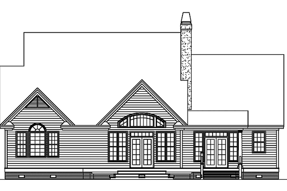 Exterior - Rear Elevation for Colonial House Plan #929-632 - 4 bed, 3.5 bath