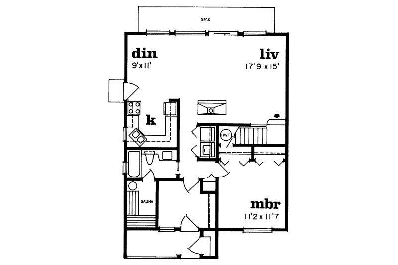 Home Plan - Floor Plan - Main Floor for Craftsman House Plan #47-923 - 3 bed, 2 bath