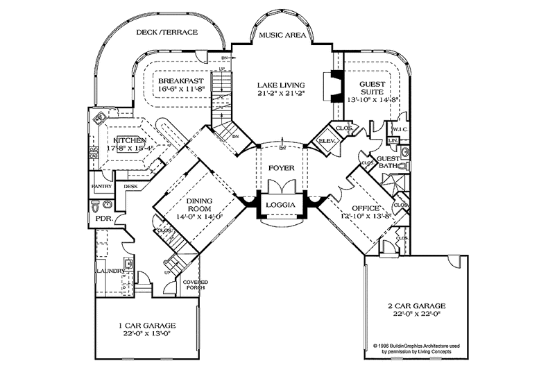 House Design - Floor Plan - Main Floor for European House Plan #453-110 - 5 bed, 5.5 bath