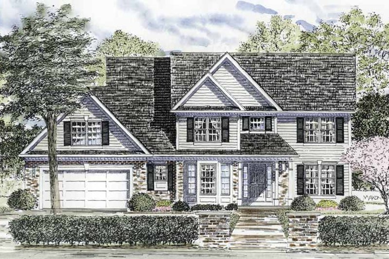 Architectural House Design - Colonial Exterior - Front Elevation Plan #316-189
