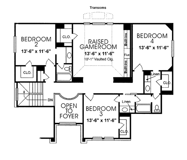 Dream House Plan - Country Floor Plan - Upper Floor Plan #974-52