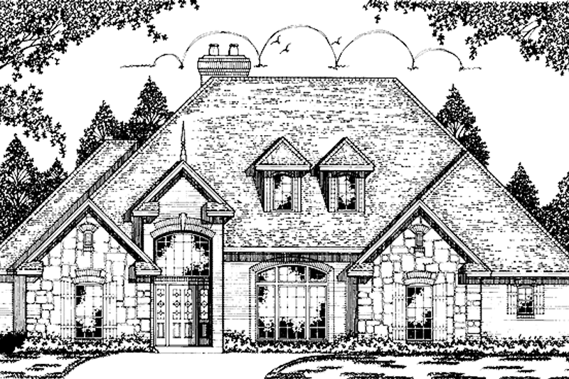 House Blueprint - Country Exterior - Front Elevation Plan #42-500