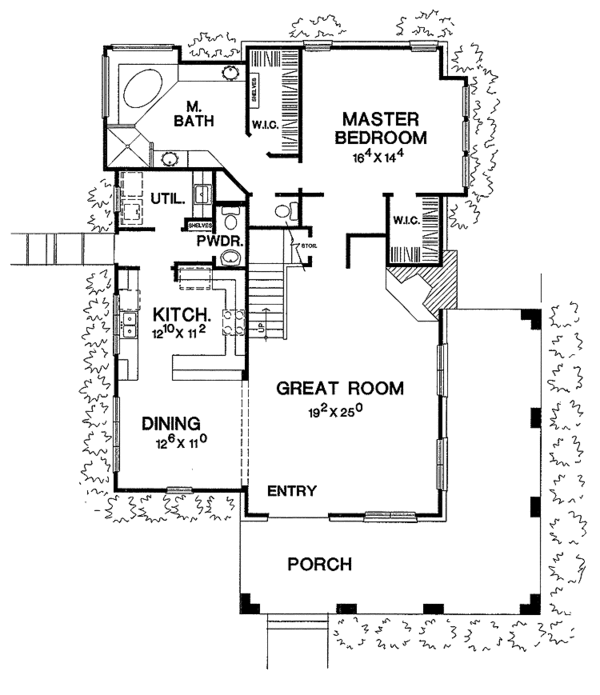Architectural House Design - Colonial Floor Plan - Main Floor Plan #472-183