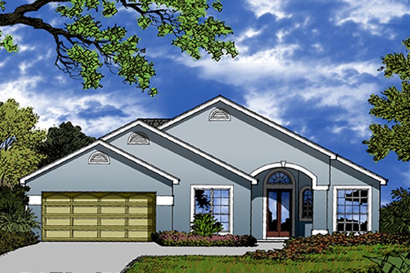 Dream House Plan - Exterior - Front Elevation 4 for Mediterranean House Plan #417-830 - 4 bed, 2 bath
