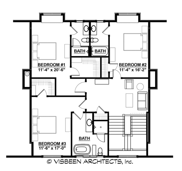 Architectural House Design - Country Floor Plan - Upper Floor Plan #928-285