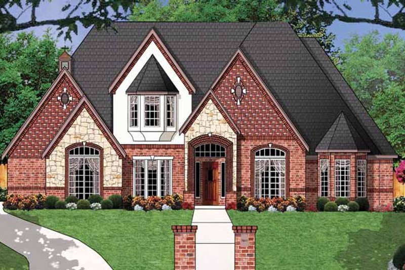 House Blueprint - Country Exterior - Front Elevation Plan #62-160