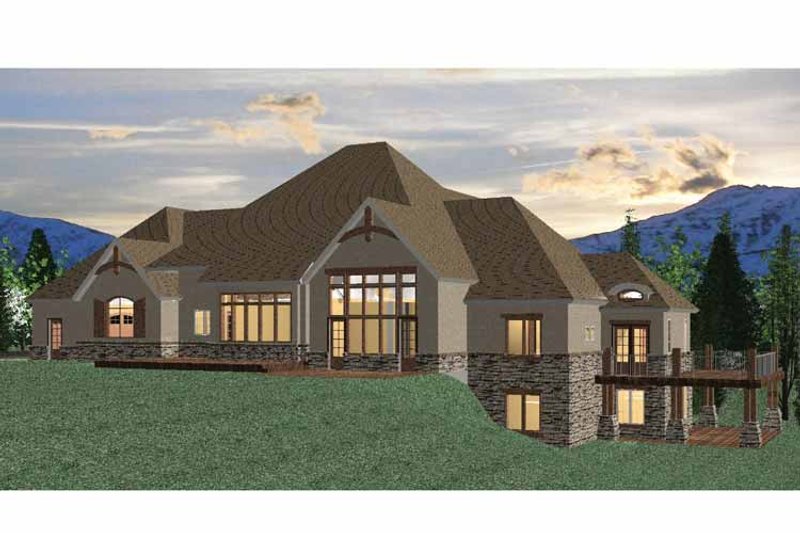 Architectural House Design - Exterior - Rear Elevation 1 for European House Plan #937-15 - 5 bed, 3 bath