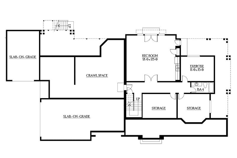 Dream House Plan - Floor Plan - Lower Floor for Craftsman House Plan #132-335 - 4 bed, 3.5 bath