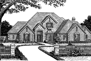 Architectural House Design - Exterior - Front Elevation for Country House Plan #310-1008 - 4 bed, 3.5 bath