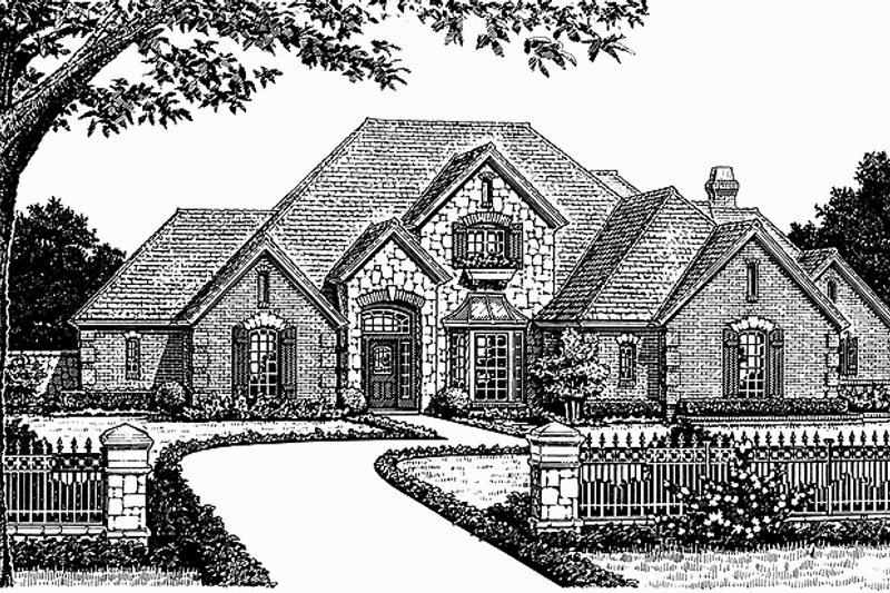 House Blueprint - Country Exterior - Front Elevation Plan #310-1008