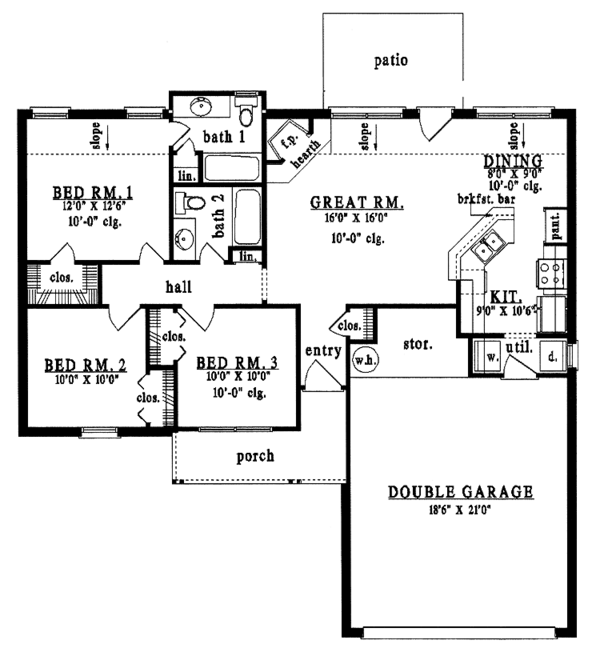 House Plan Design - Country Floor Plan - Main Floor Plan #42-560