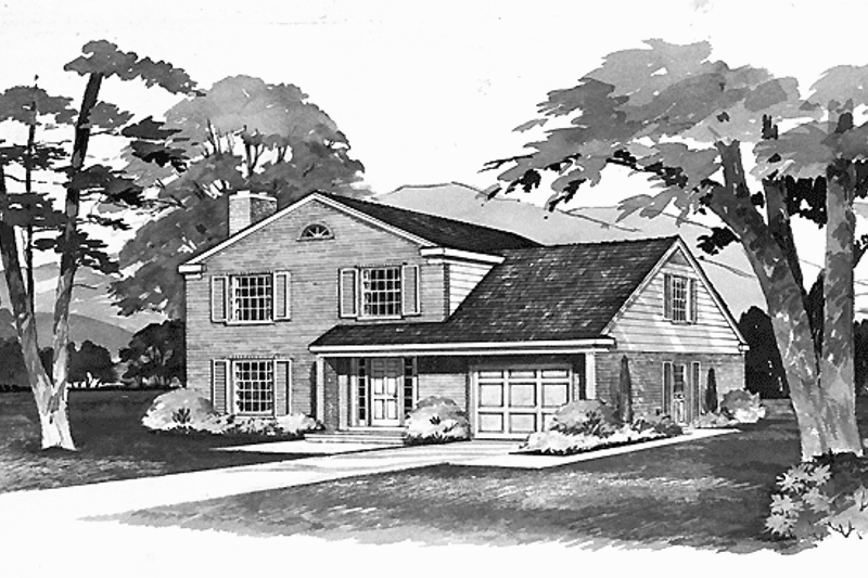 House Blueprint - Colonial Exterior - Front Elevation Plan #72-552