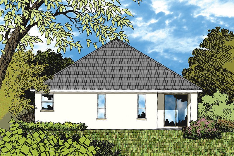 Dream House Plan - Exterior - Rear Elevation for European House Plan #417-849 - 3 bed, 2 bath
