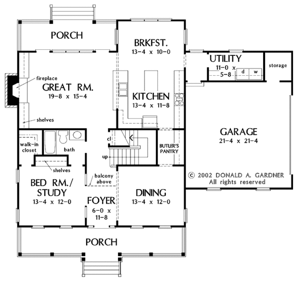 Classical Floor Plan - Main Floor Plan #929-679