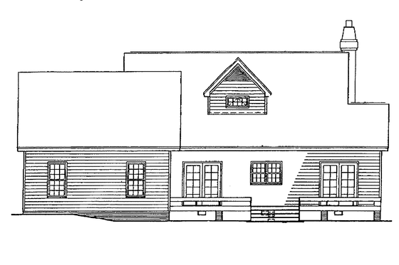 Exterior - Rear Elevation for Country House Plan #929-96 - 3 bed, 2.5 bath