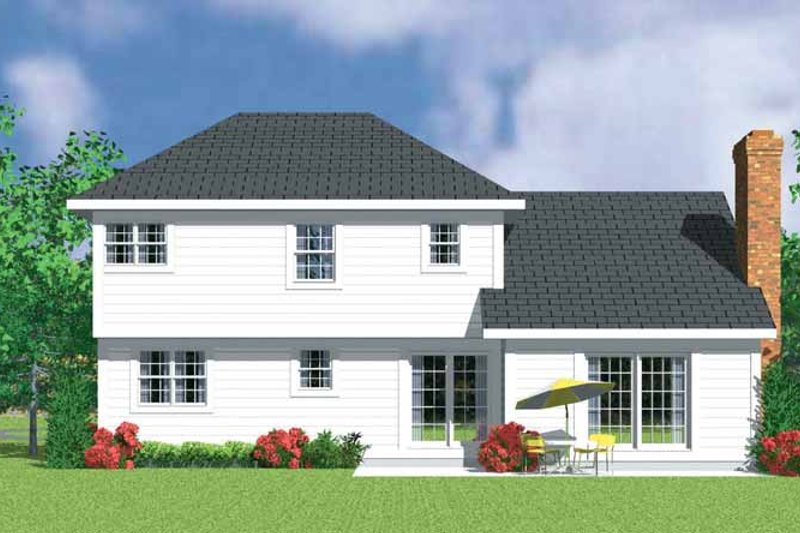 Home Plan - Exterior - Rear Elevation for Country House Plan #72-1078 - 3 bed, 2.5 bath