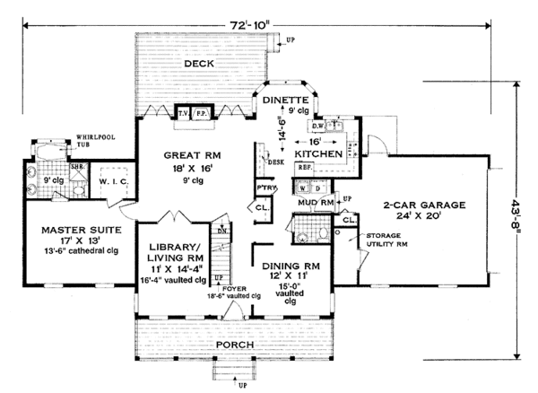 Country Floor Plan - Main Floor Plan #3-296