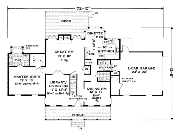 Home Plan - Farmhouse Floor Plan - Main Floor Plan #3-296
