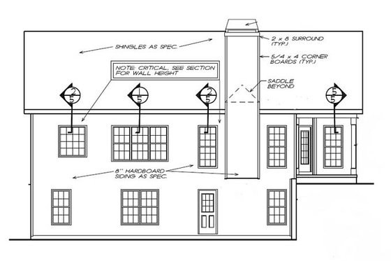 Exterior - Rear Elevation for Ranch House Plan #927-450 - 3 bed, 2 bath