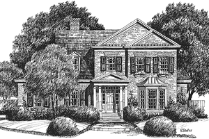 Dream House Plan - Exterior - Front Elevation for Classical House Plan #429-160 - 3 bed, 2.5 bath