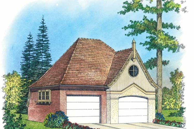 House Blueprint - Exterior - Front Elevation 3 for Victorian House Plan #1016-85, 0 bath