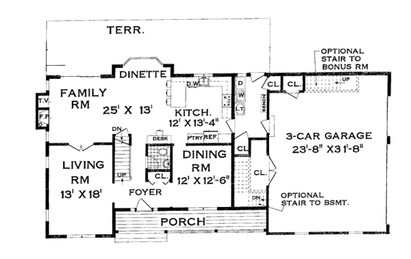 Home Plan - Country Floor Plan - Main Floor Plan #3-264