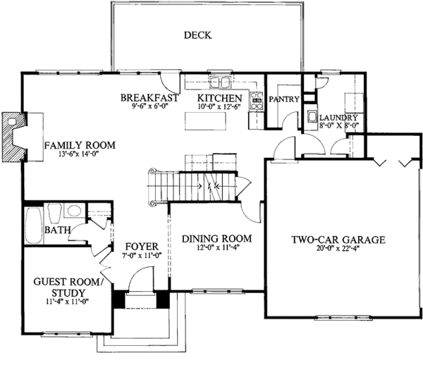 Architectural House Design - European Floor Plan - Main Floor Plan #429-120