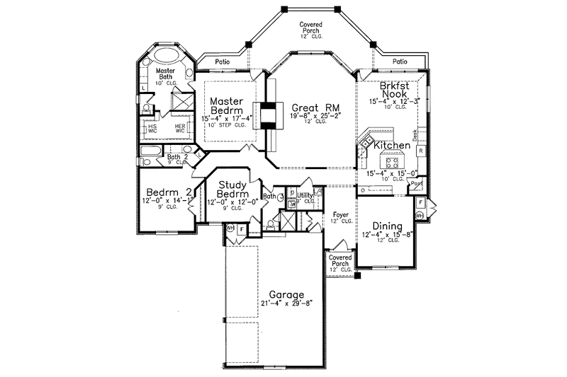 Home Plan - Floor Plan - Main Floor for Traditional House Plan #52-277 - 3 bed, 3 bath