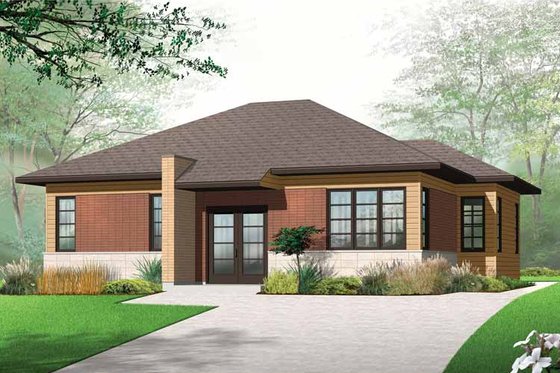 Exterior - Front Elevation 3 for Contemporary House Plan #23-2523 - 2 bed, 1 bath