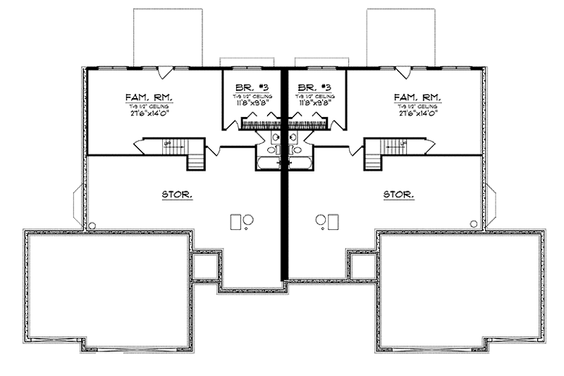 Home Plan - Floor Plan - Lower Floor for Ranch House Plan #70-1406 - 6 bed, 6 bath