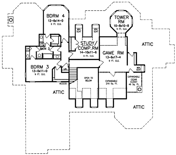 Architectural House Design - Victorian Floor Plan - Upper Floor Plan #952-232