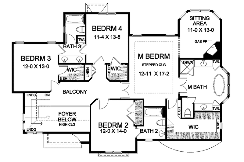 House Plan Design - Floor Plan - Upper Floor for Country House Plan #328-427 - 4 bed, 3.5 bath