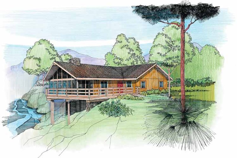 Architectural House Design - Cabin Exterior - Front Elevation Plan #959-4