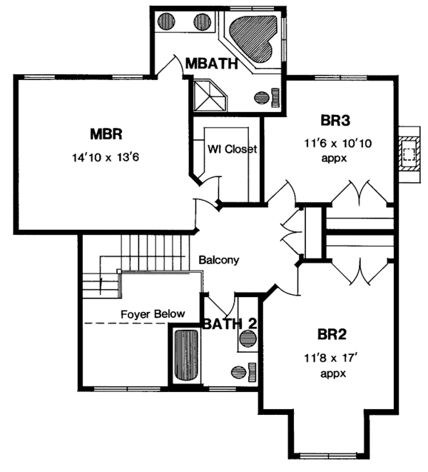 Dream House Plan - Traditional Floor Plan - Upper Floor Plan #316-153