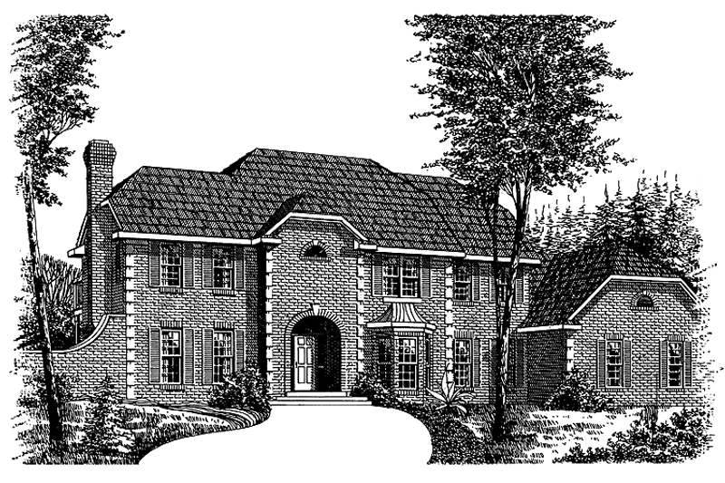 Architectural House Design - Colonial Exterior - Front Elevation Plan #15-338