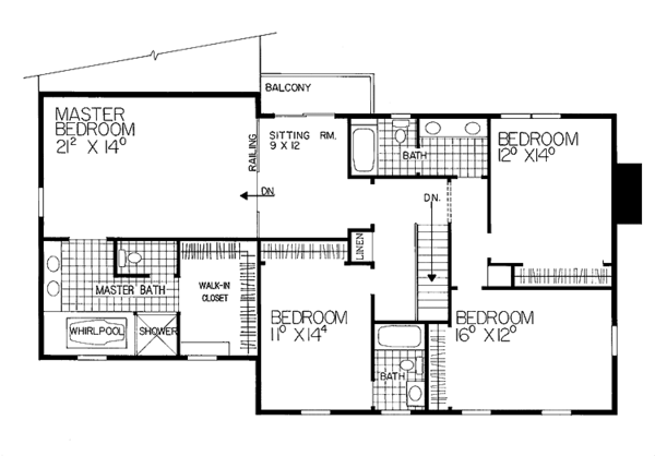 Dream House Plan - Colonial Floor Plan - Upper Floor Plan #72-969